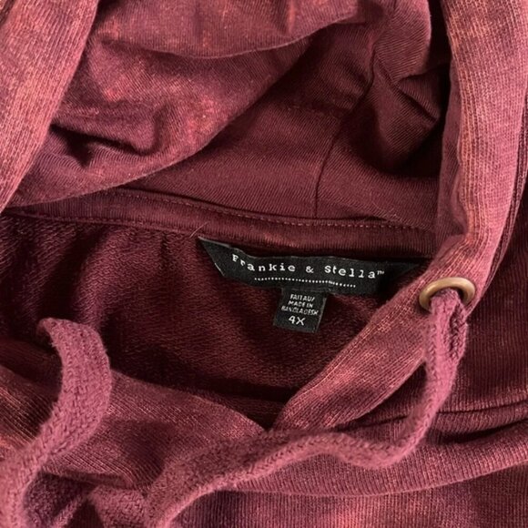 Frankie & Stella™ Oversized Cropped Hoodie PLUS - Burgundy size 4x - Picture 3 of 4